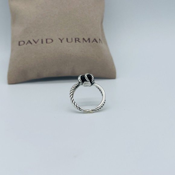 David Yurman Cable Wrap 10mm Black Onyx & Diamond Ring Sz 7